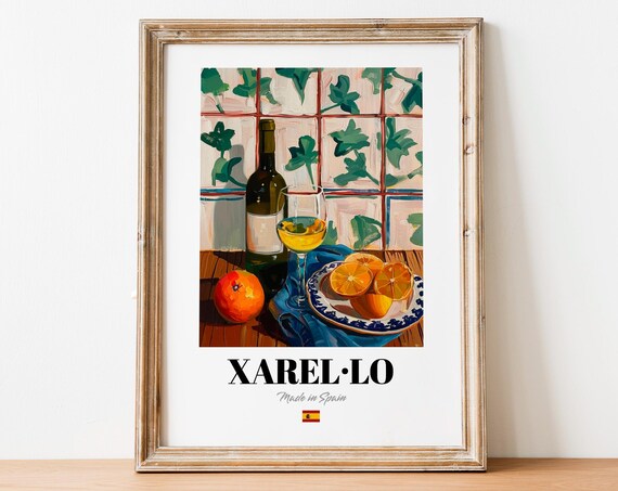 Vintage Xarello Bottle Print Poster Wine Art For Homes And Bars