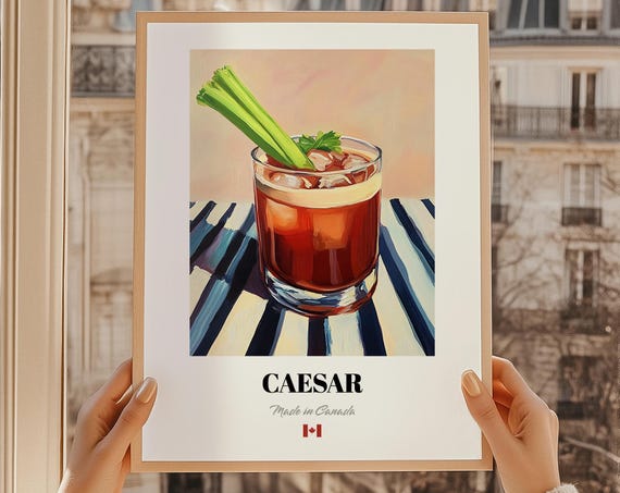 Caesar Canadian Whiskey Poster, Bar Decor Wall Art