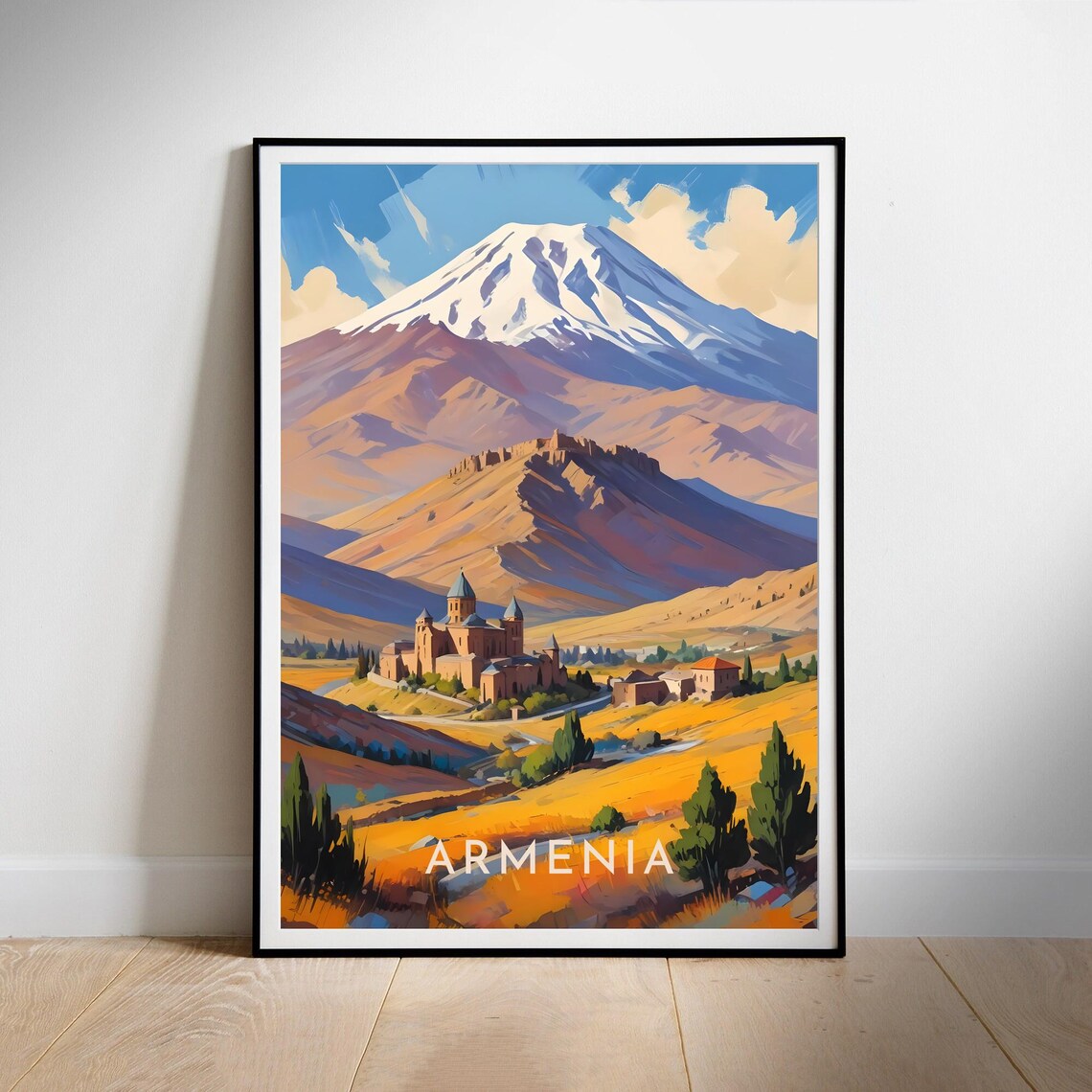Armenia Retro Travel Poster, Vintage Travel Poster