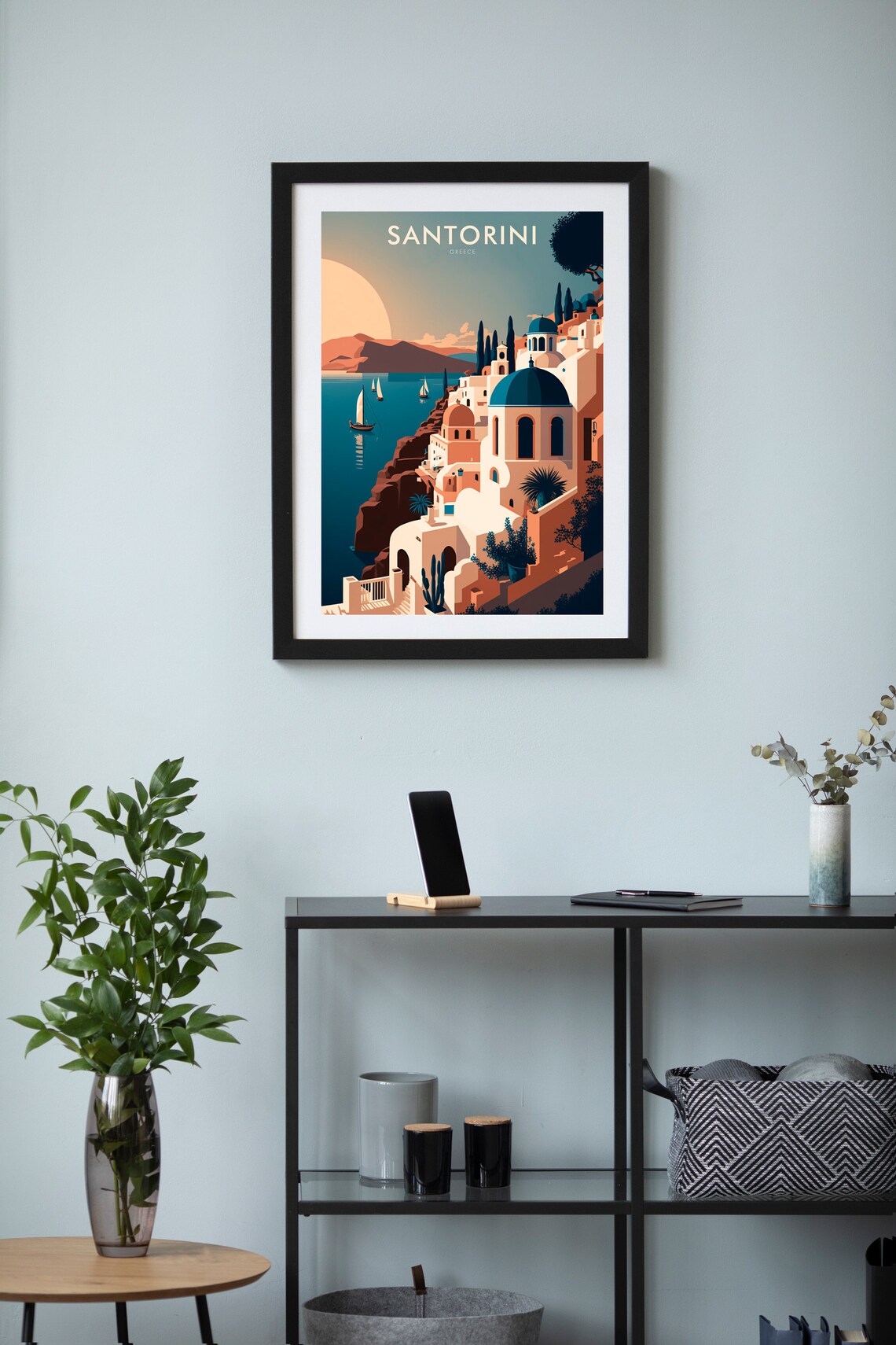 Greece Santorini Retro Travel Poster, Travel Poster - Image 2