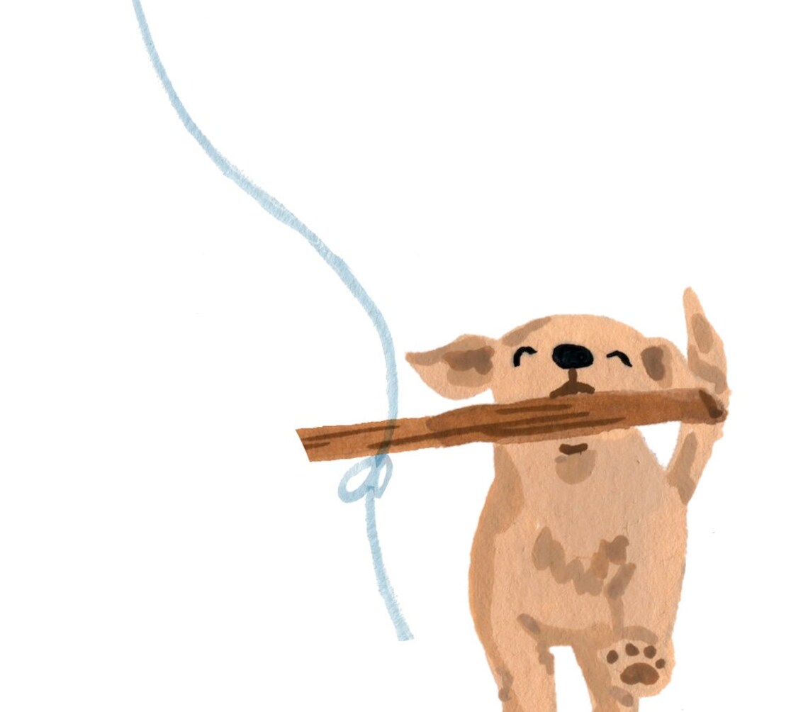Cute Dog Valentine Retriever Balloon Art Print - Image 3
