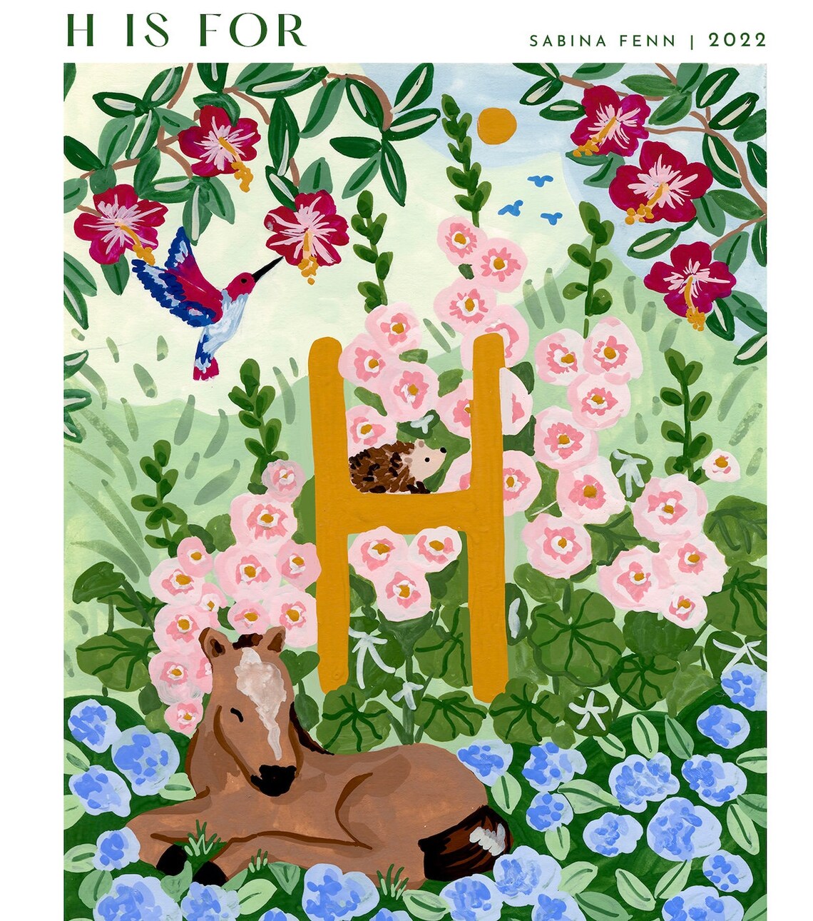 Monogram H Art Print, Alphabet Nursery Decor - Image 4