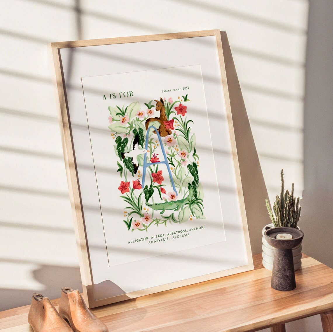 Monogram A Alphabet Art Print, Nursery Decor - Image 2