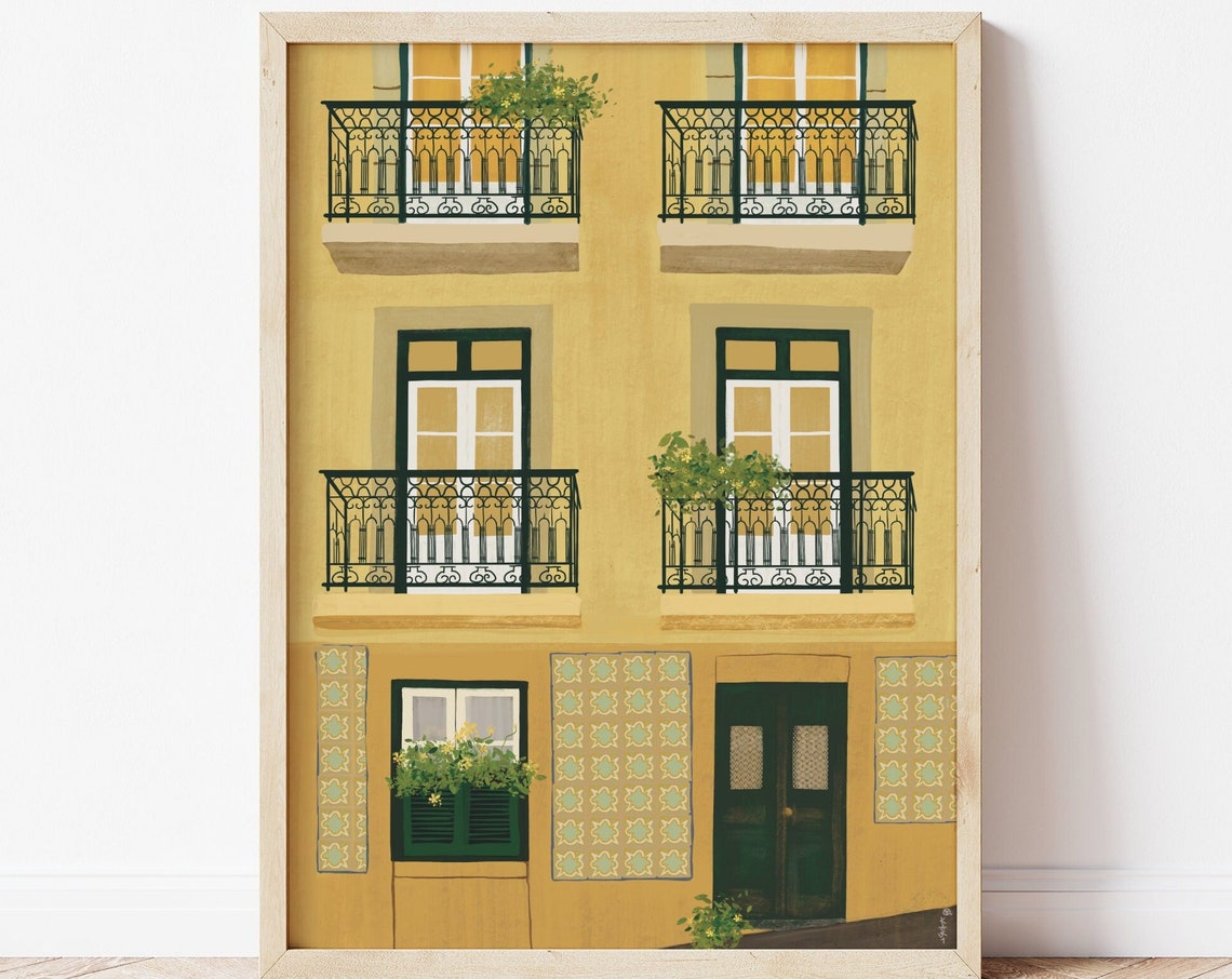 Portugal Illustration Lisbon Print Lisbon Illustration Porto Print Portugal Art Print Portugal Travel Poster Portugal Wall Art