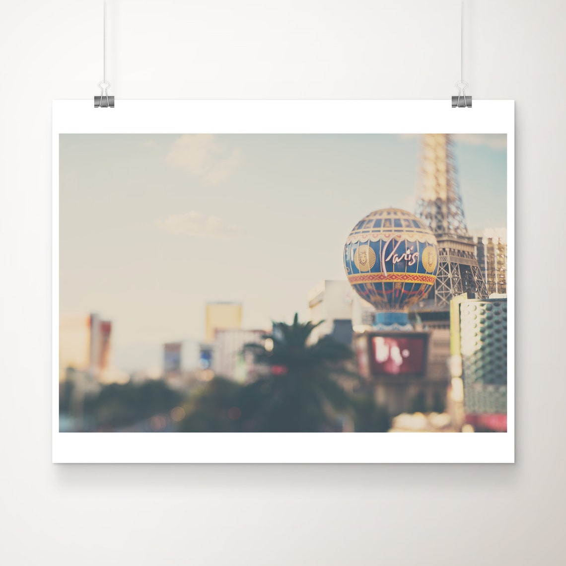Paris Las Vegas Hot Air Balloon and Eiffel Tower Photo Poster