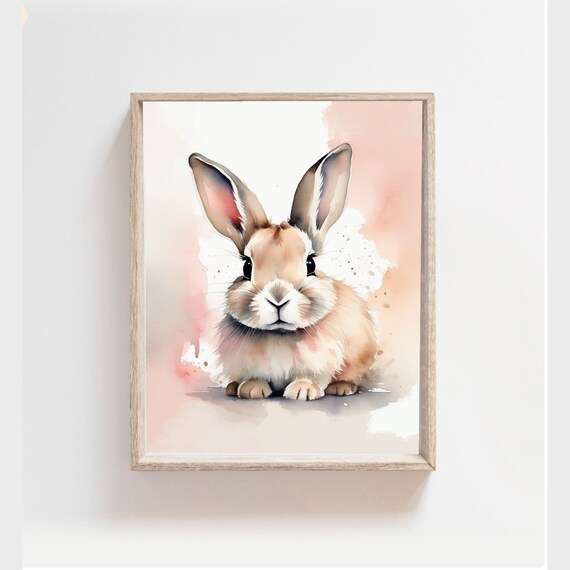 Bunny Print Cute Animals Animals Wall Art Nursery Decor Animal Nursery Decor Rabbit Wall Art Girls Room Decor Wall Art Nursery Print