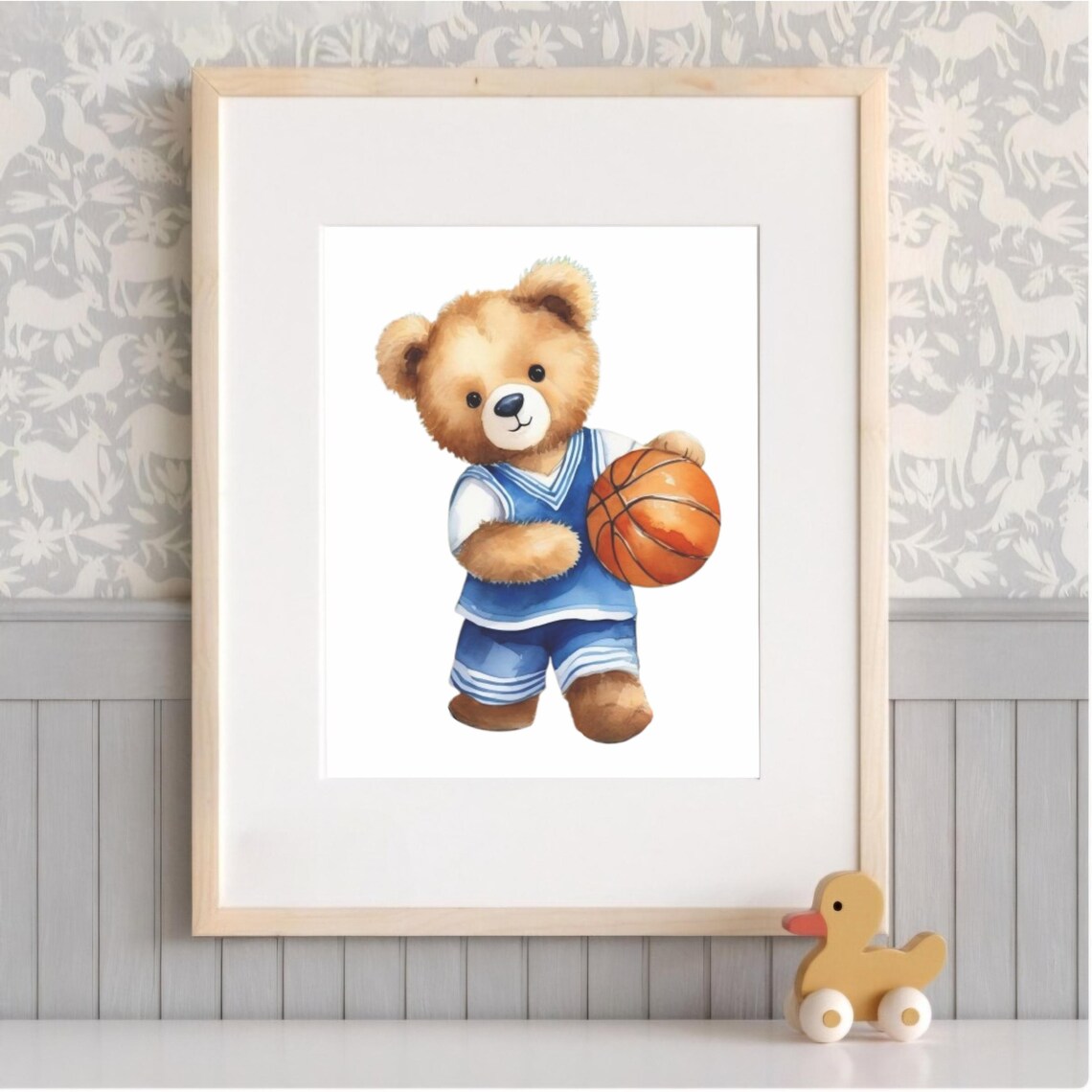 Basketball Nursery Prints Basketball Sport Posters Sport Prints Sport Animals Print Basketball Poster Junior Basketball - Image 2