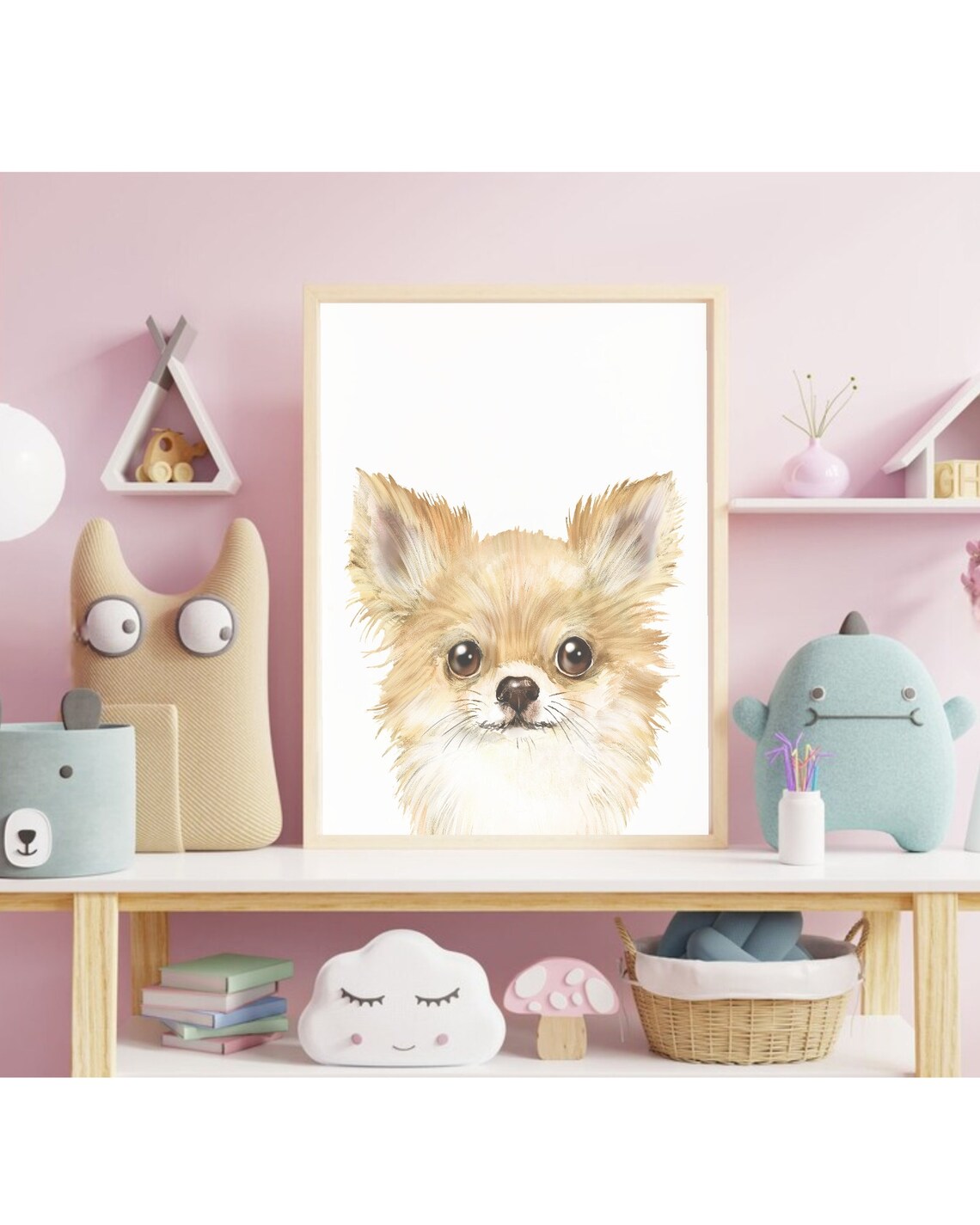 Puppy Dog Watercolor Poster, Nursery Room Decor - Image 2