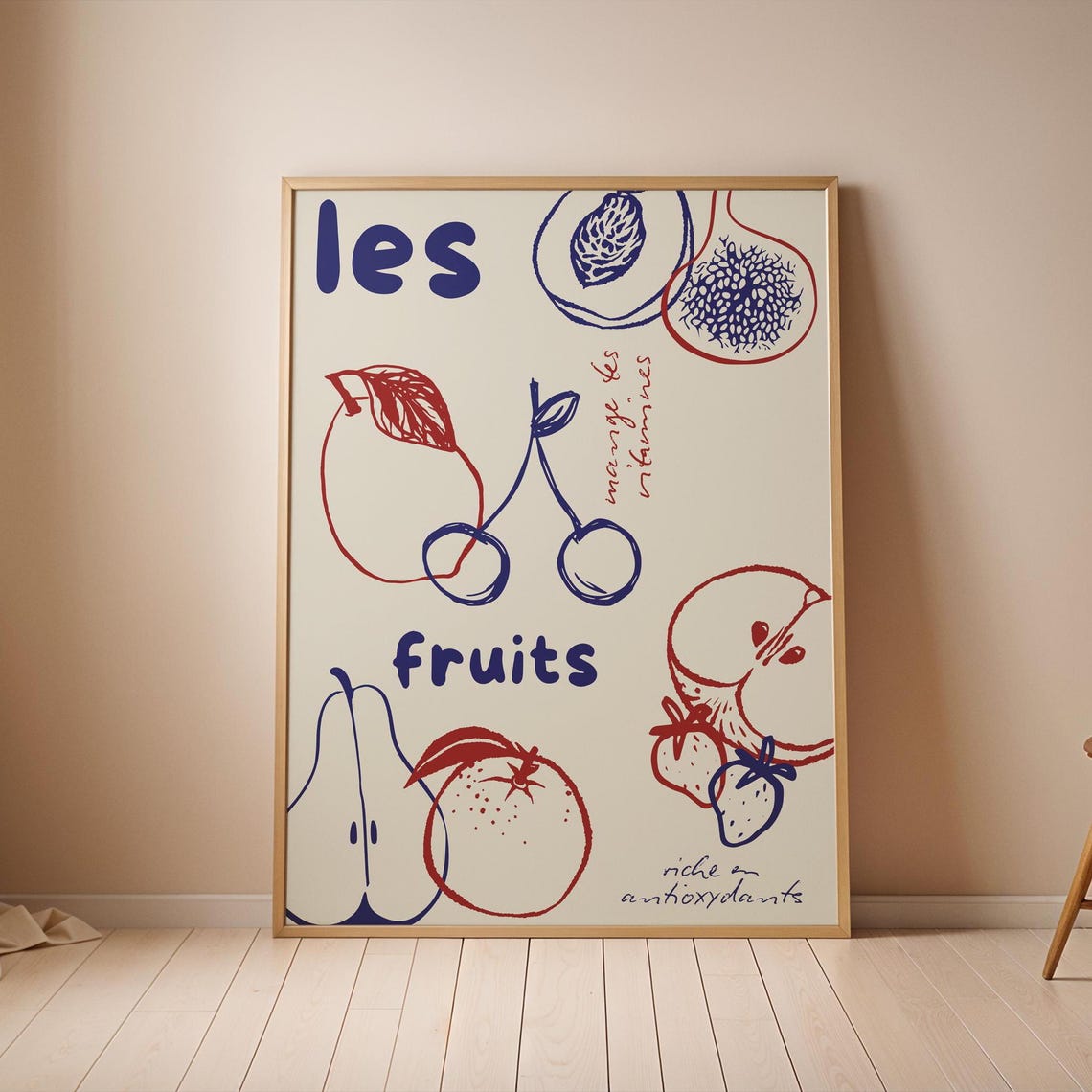 Kitchen Fruit Art Print, French Food Poster - Image 3