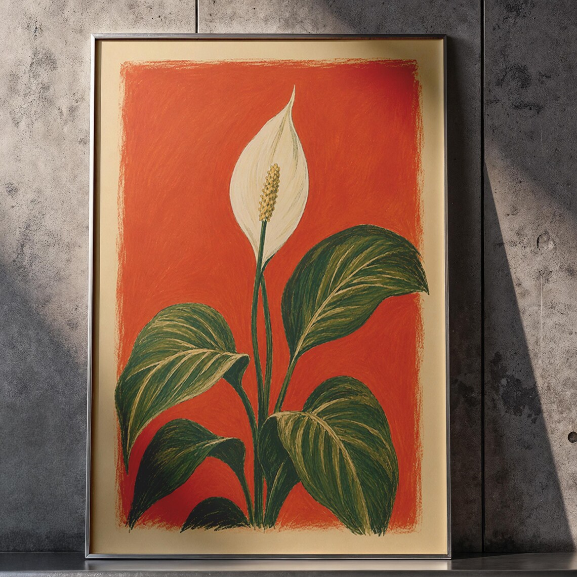 Peace Lily Art Print, Plant Decor