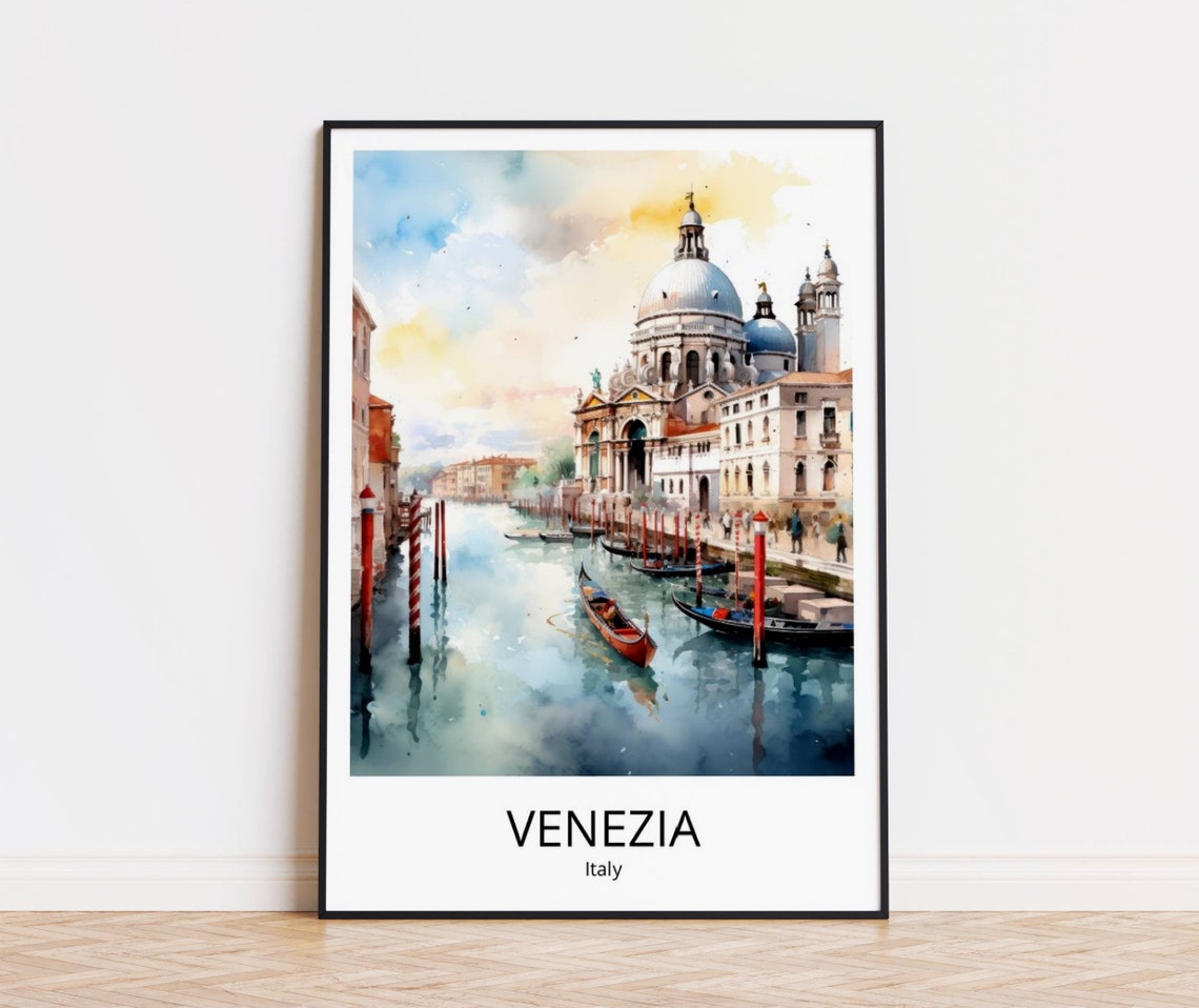 Venice Canale Grande Travel Poster Watercolor Travel Poster Venice City Print Venice Gift Italy Travel Print