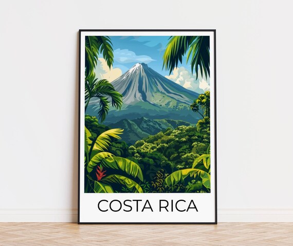 Costa Rica Travel Poster Travel Print Costa Rica Costa Rica Arenal Volcano Costa Rica Gift Costa Rica Travel Print