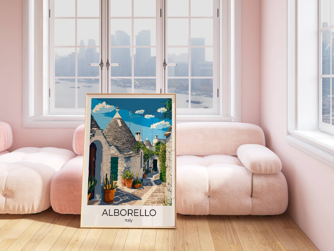 Alberobello Italy Trulli Stone Huts Village Street Travel Poster - Image 4