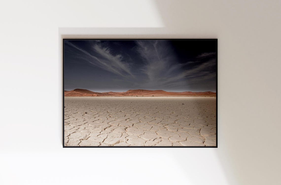 Sossusvlei Namibia Cracked Clay Pan Desert Photography Print