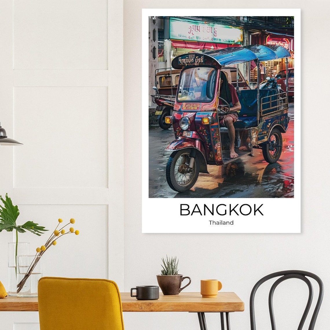 Bangkok Tuk Tuk Travel Poster Of Street Life At Bangkok Wall Art Bangkok Travel Thailand Bangkok Wall Decoration - Image 2