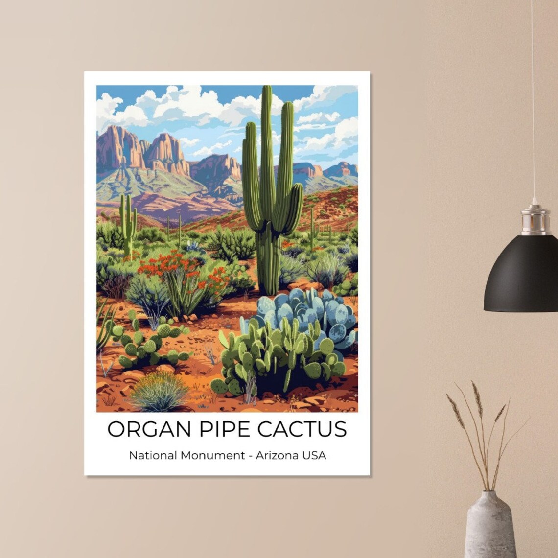 Organ Pipe Cactus National Monument Poster Arizona Desert Saguaro - Image 3