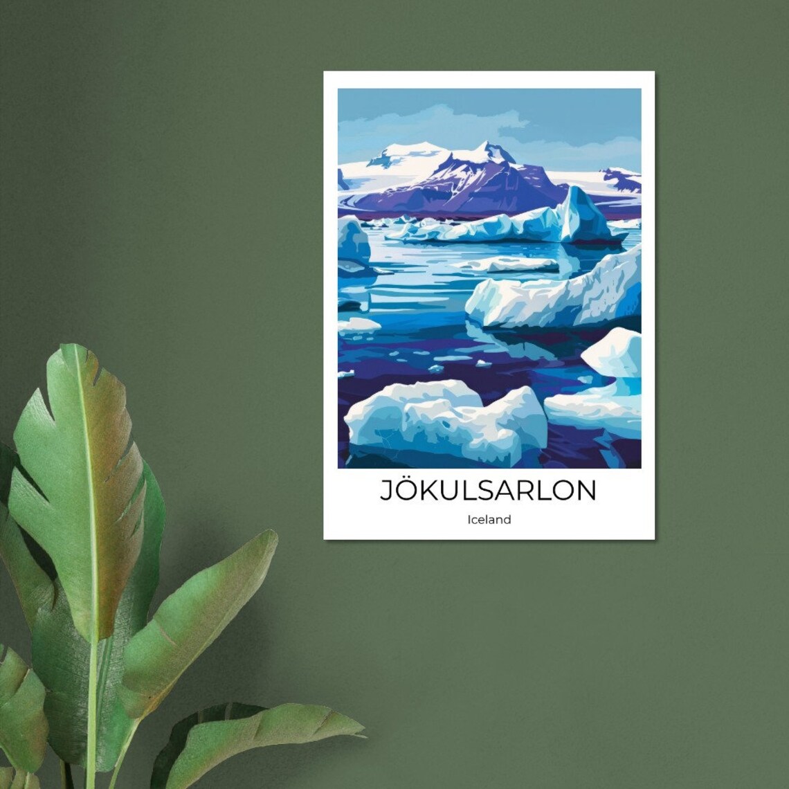 Jokulsarlon Iceland Glacier Lagoon Icebergs Illustration Poster - Image 4