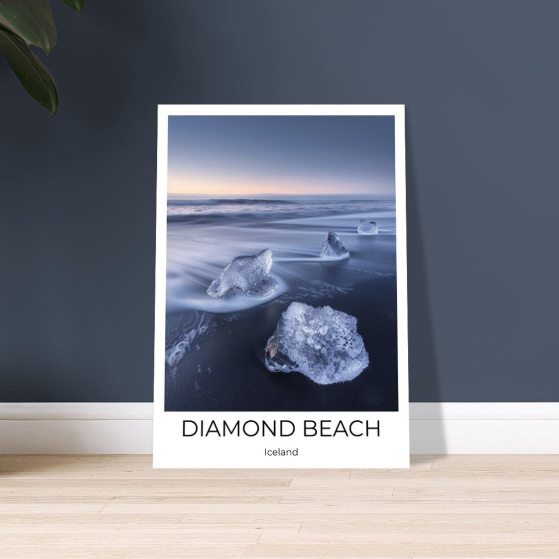 Diamond Beach Iceland Icebergs Black Sand Beach Photography Poster - Image 3