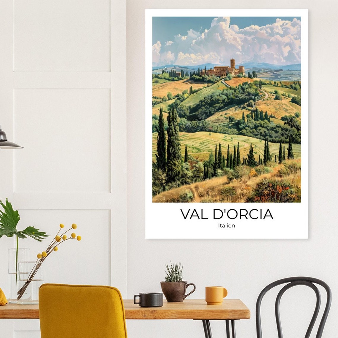Val d'Orcia Rolling Tuscan Hills and Cypress Italy Travel Poster - Image 2