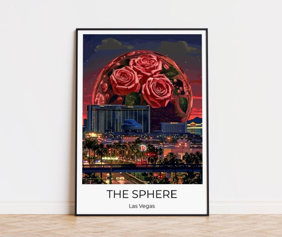 The Sphere Las Vegas Travel Poster Las Vegas Motherday Gift Las Vegas Gift City Print