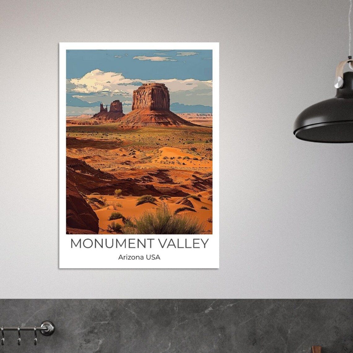 Monument Valley Arizona Poster Navajo Desert Red Rock Buttes Art - Image 2