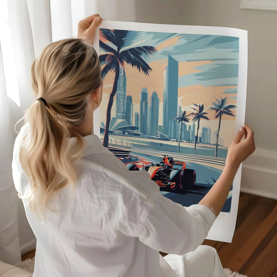 Abu Dhabi UAE Formula One Grand Prix Circuit Art Travel Poster - Image 2
