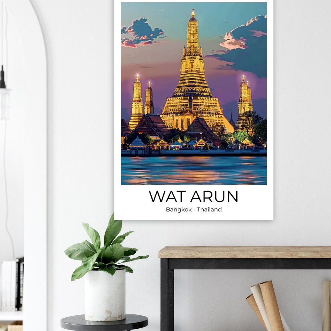 Bangkok Wat Arun Travel Poster Of Bangkok Wall Art Bangkok Travel Thailand Bangkok Wall Decoration - Image 3