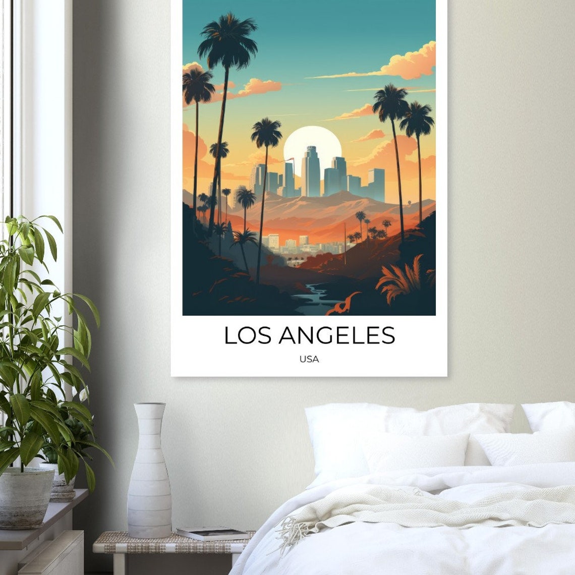 Los Angeles Usa Travel Poster Usa Travel Print Los Angeles Poster Wall Art Usa Los Angeles Vintage Poster - Image 3
