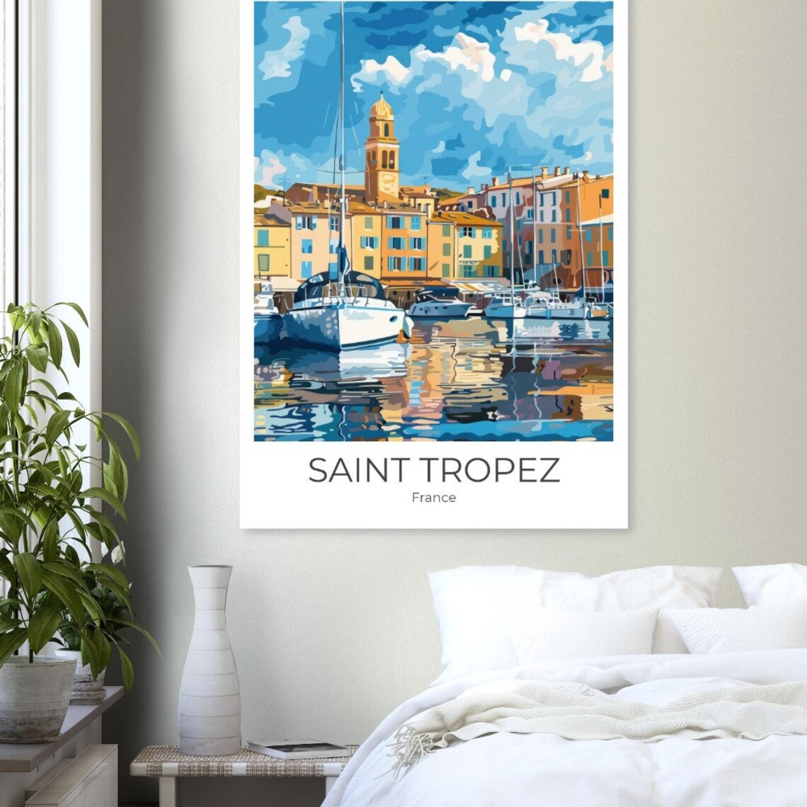 Saint Tropez Harbor Yachts French Riviera Summer Travel Poster - Image 2