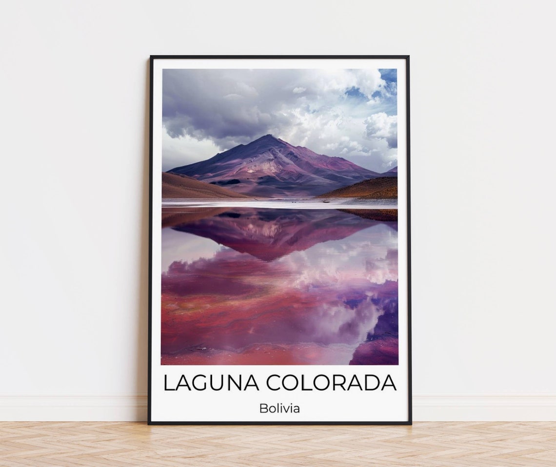Laguna Colorada Bolivia Travel Poster Bolivia Travel Print Bolivia Watercolor Poster Wall Art Bolivia Bolivia Print