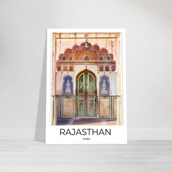 Rajasthan Travel Poster Rajasthan Door 4 Travel Print Rajasthan Poster Wall Art India Rajasthan Print