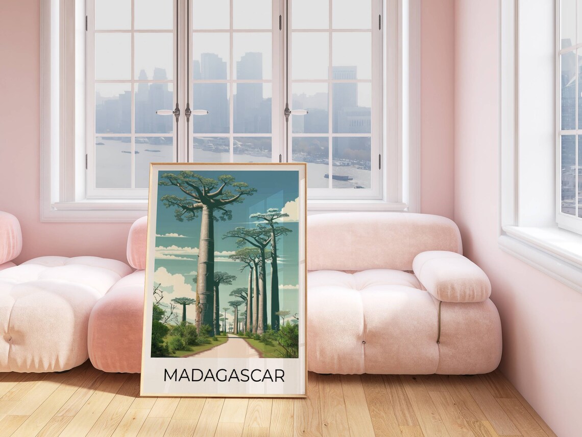 Madagascar Avenue of the Baobabs Roadside Trees Travel Poster - Image 5
