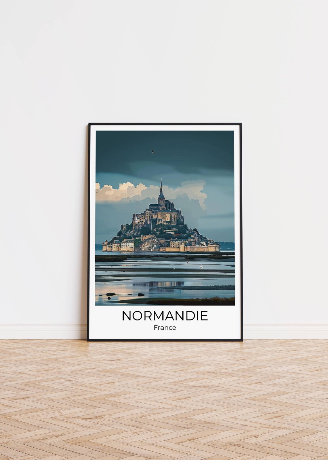 Mont Saint Michel Normandy France Tidal Abbey Evening Travel Poster - Image 3