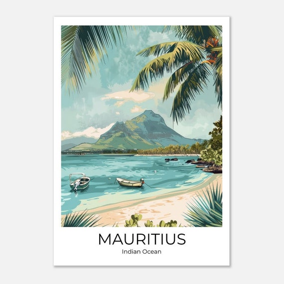 Mauritius Travel Poster Mauritius Wall Decoration Travel Print Mauritius Wall Art Mauritius Mauritius Travel Souvenir Mauritius Gift