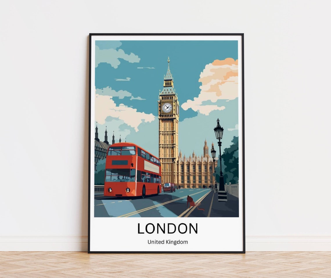 London Art Print London Travel Poster London City Art Print London Westmintser London City Print London Poster London Travel Souvenir
