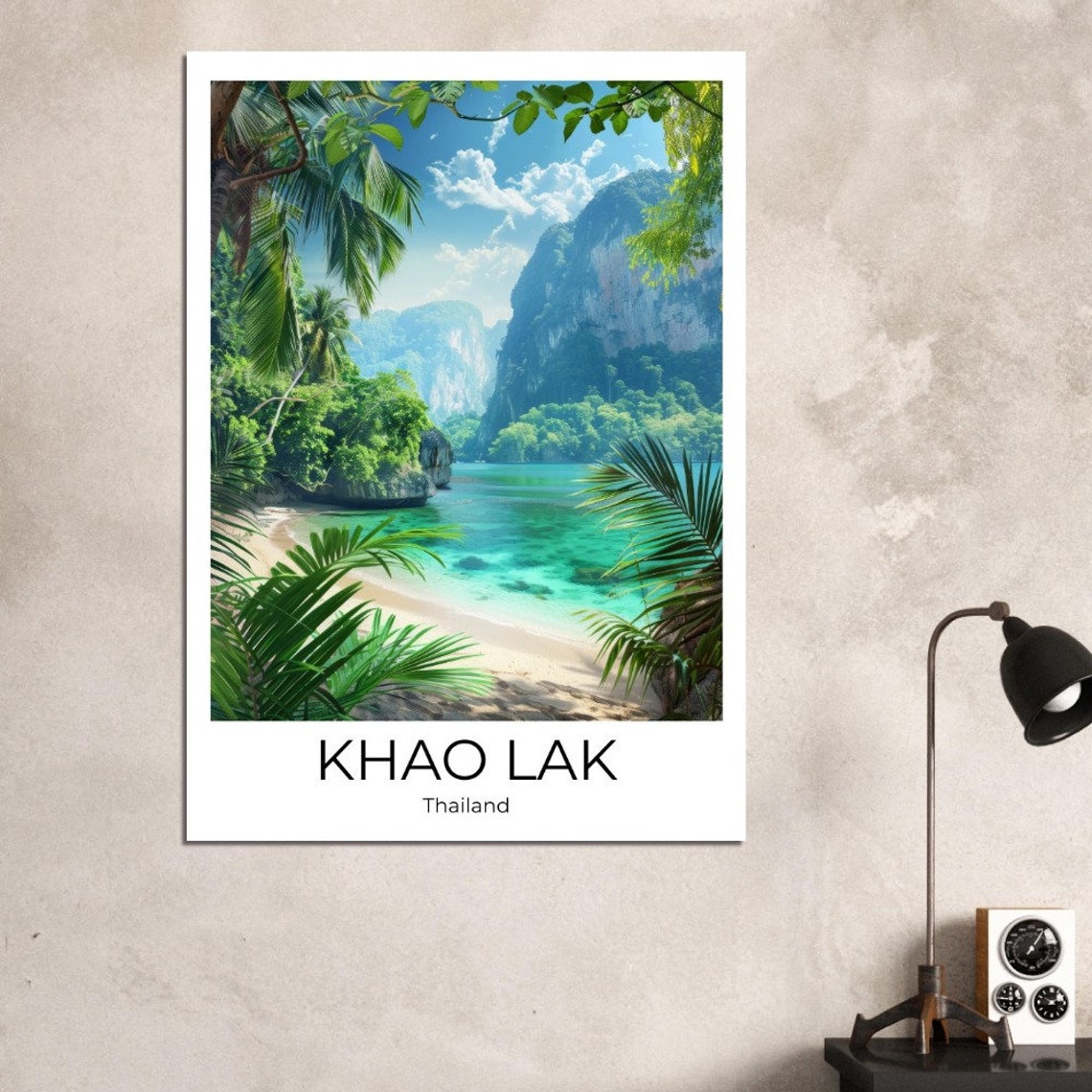 Khao Lak Thailand Travel Poster Tropical Beach Turquoise Water Art - Image 3