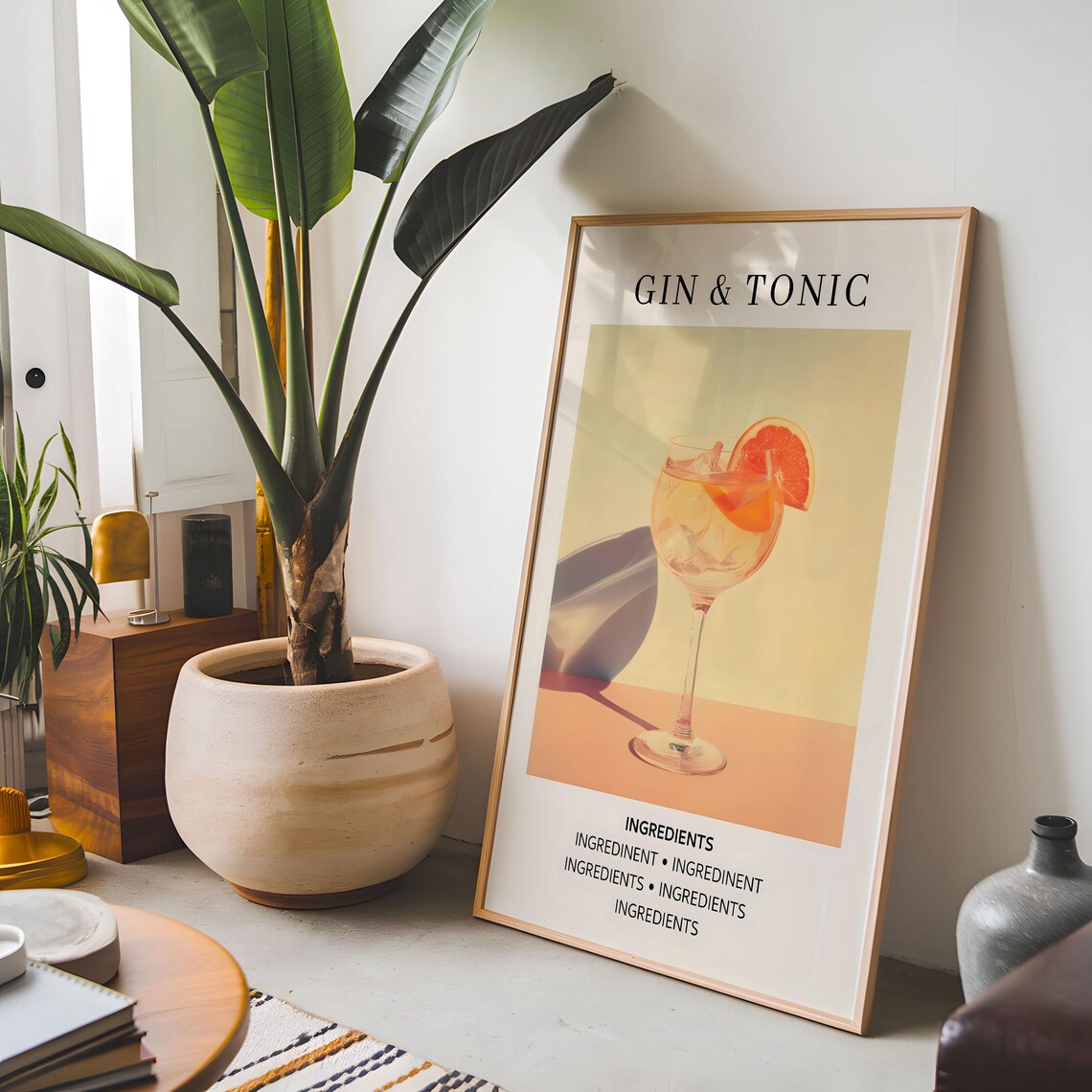Retro Gin Tonic - Drink Ingredients Art - Image 5