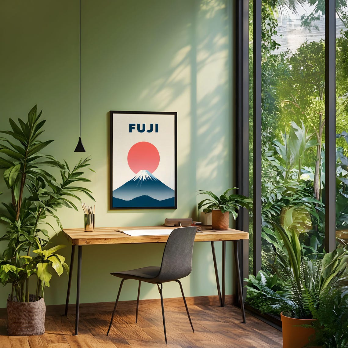 Vintage Fuji Mountain Travel Poster, Nature Landscape - Image 3