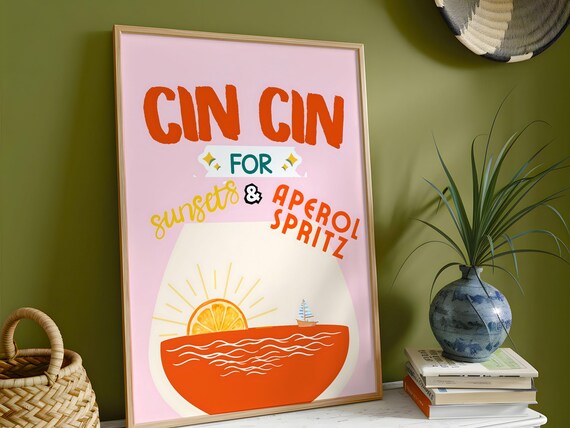Aperol Spritz, Italian Cocktail Art Print