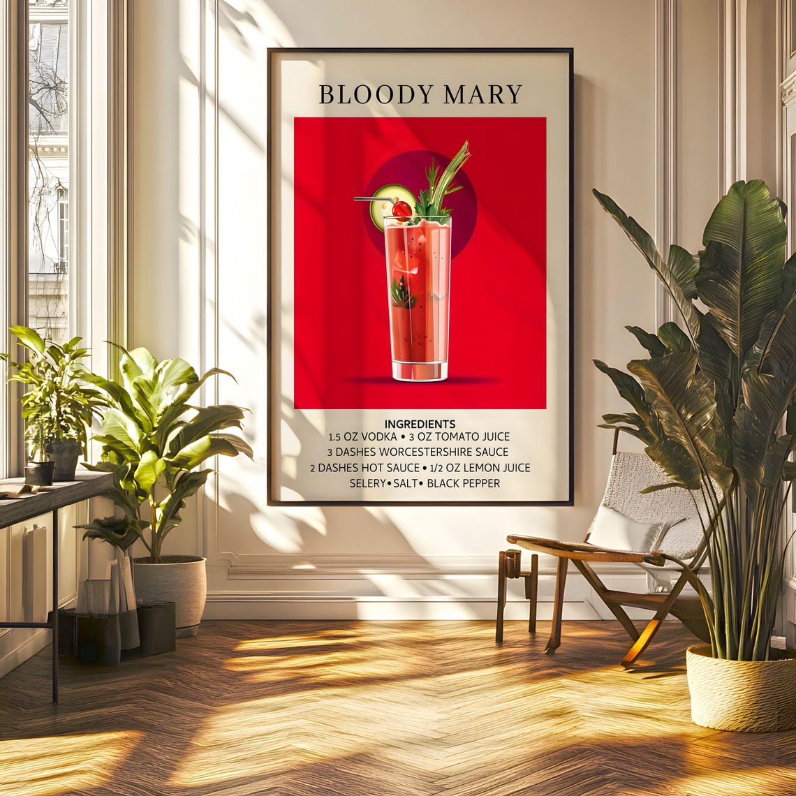 Vintage Bloody Mary Poster, Home Bar Decor - Image 2