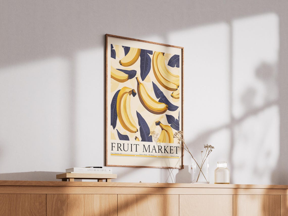Banana Fruit Market Poster, Kitchen Wall Decor - Image 2
