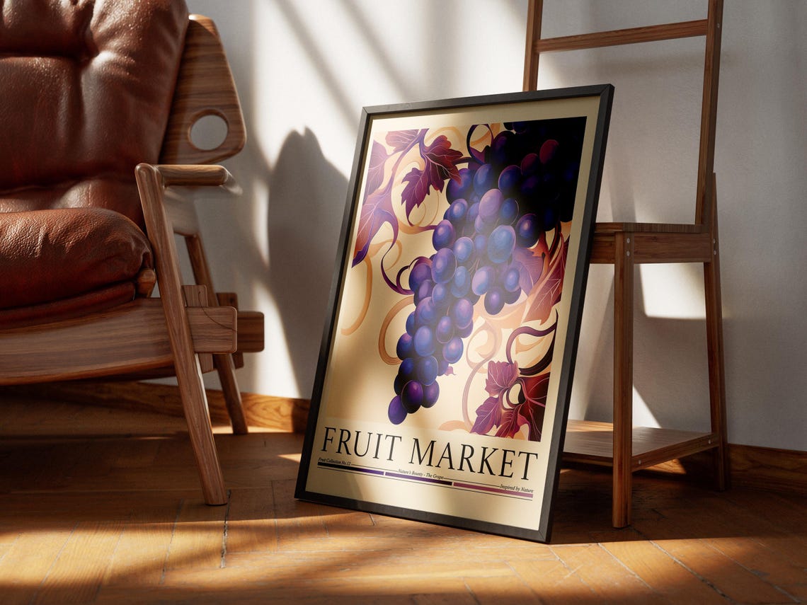 Grape Fruit Fruit Market, Kitchen Art Print - Image 5