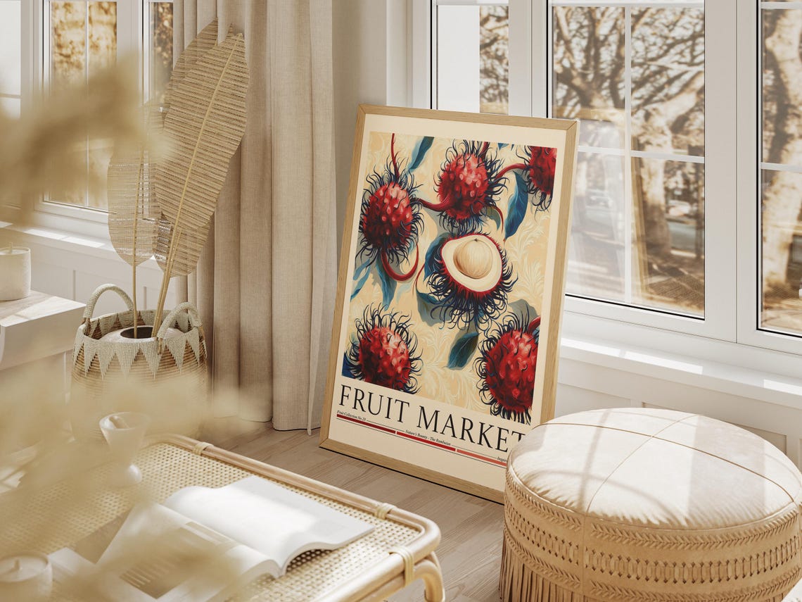 Rambutan Fruit Market Poster, Kitchen Wall Decor - Image 4