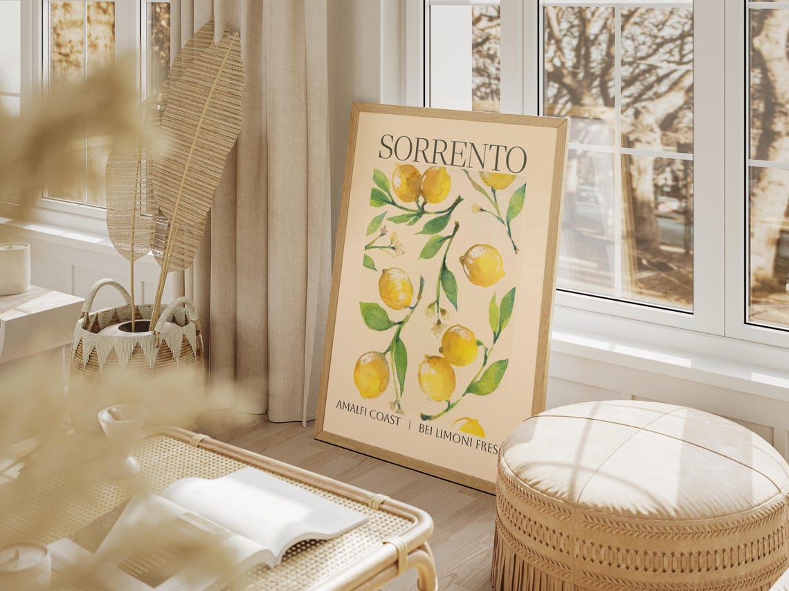 Sorrento Lemon Amalfi Art Print, Kitchen Decor - Image 3