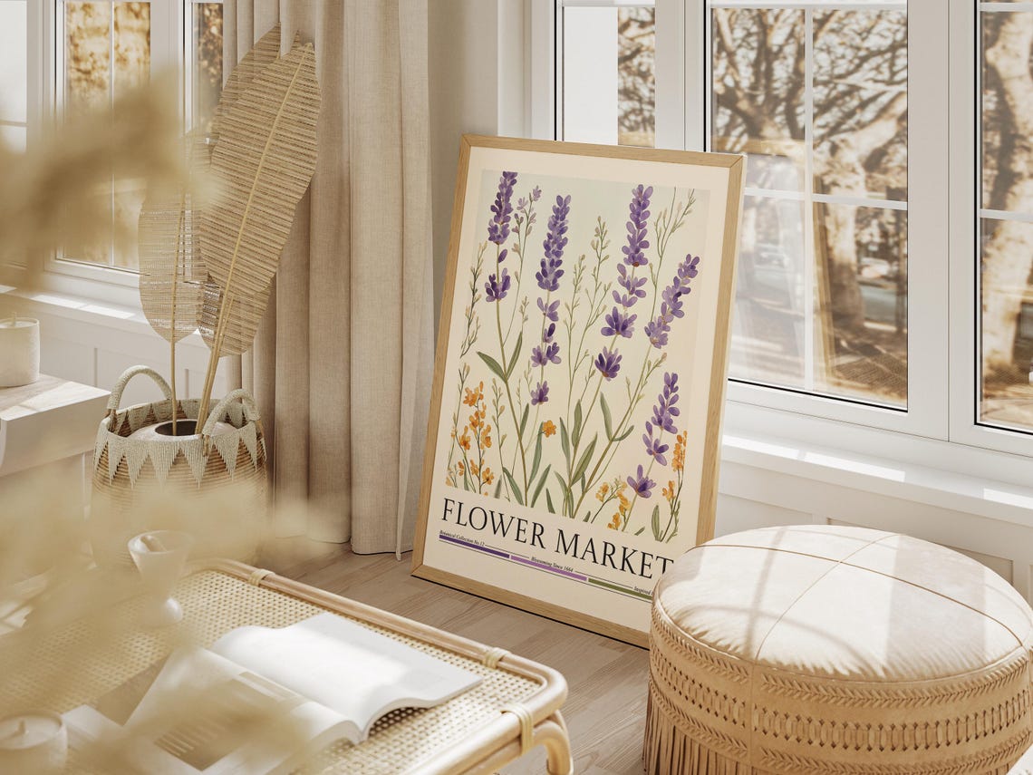Lavender Flower Market, Modern Abstract Floral Poster - Image 4