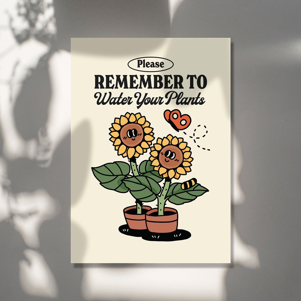 Retro Plant Quote Art Print, Neutral Green Decor - Image 2