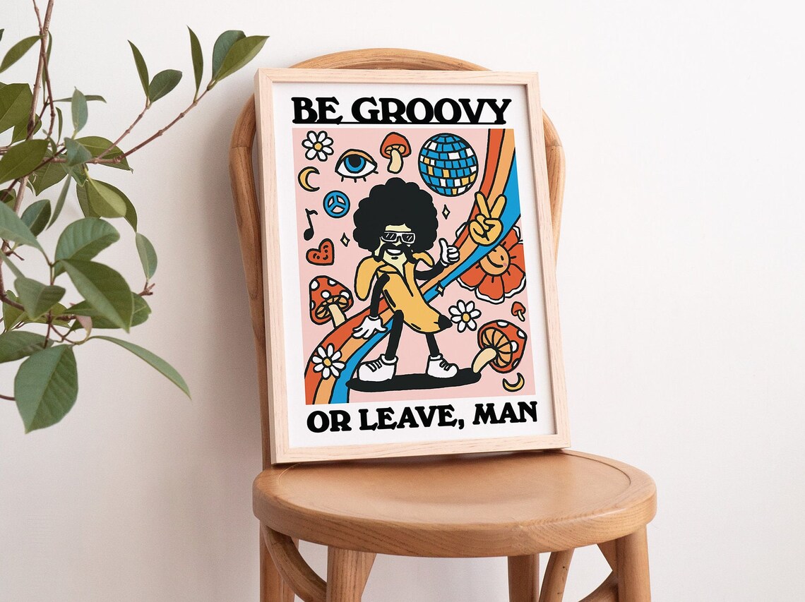 Groovy Banana Retro Aesthetic Art Print - Image 4
