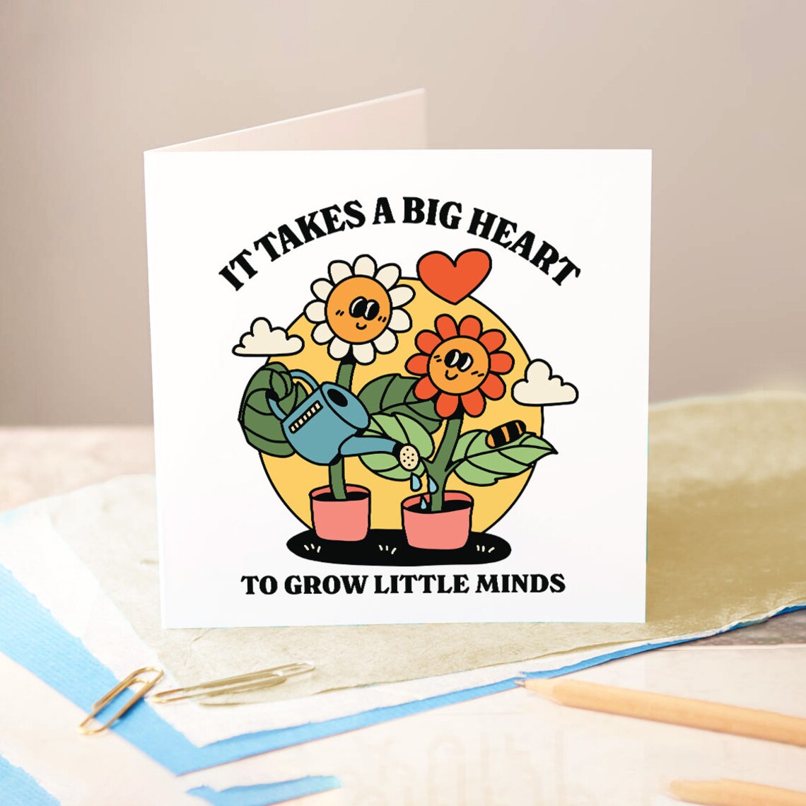 It Takes A Big Heart To Grow Little Minds Teacher Thank You Card - Image 3