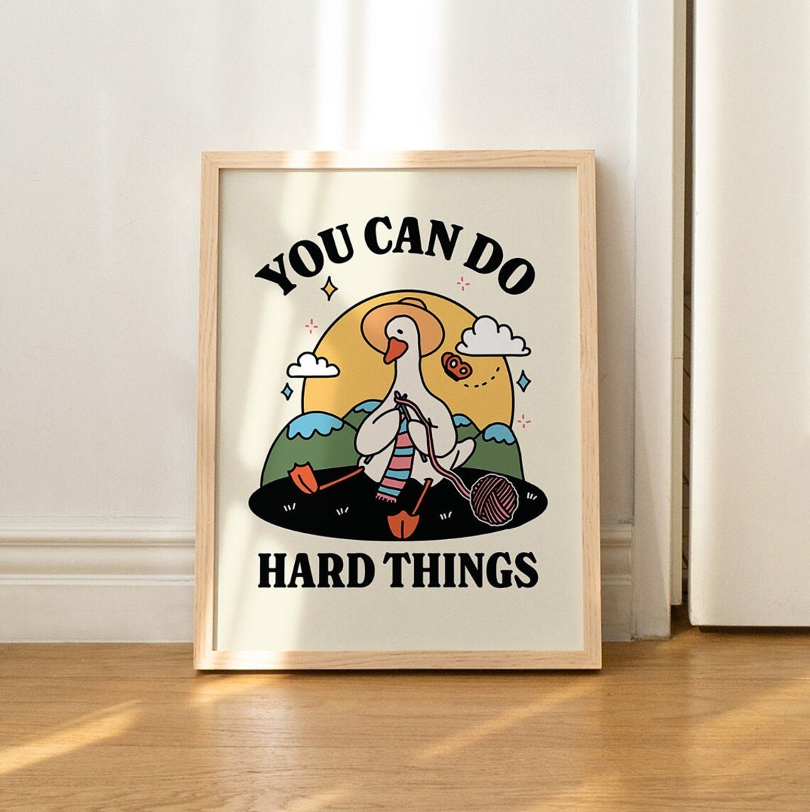 Cute Goose Motivational Quote Art Print, Kids Decor - Image 3