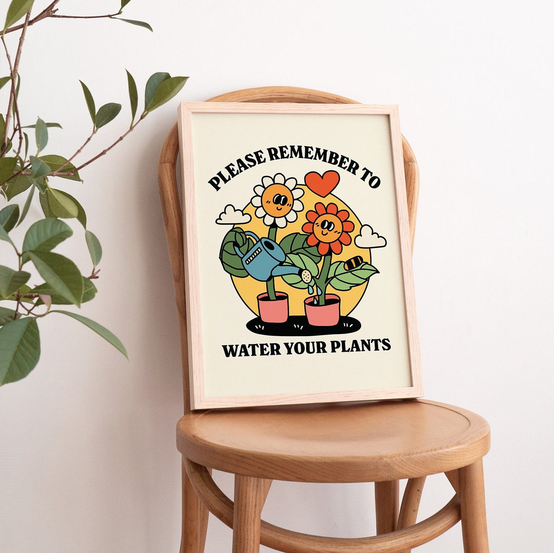 Please Remember To Water Your Plants Cute Flowers Sun Quote Poster - Image 3